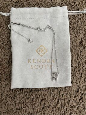 Kendra Scott Silver Crystal Initial R Necklace
